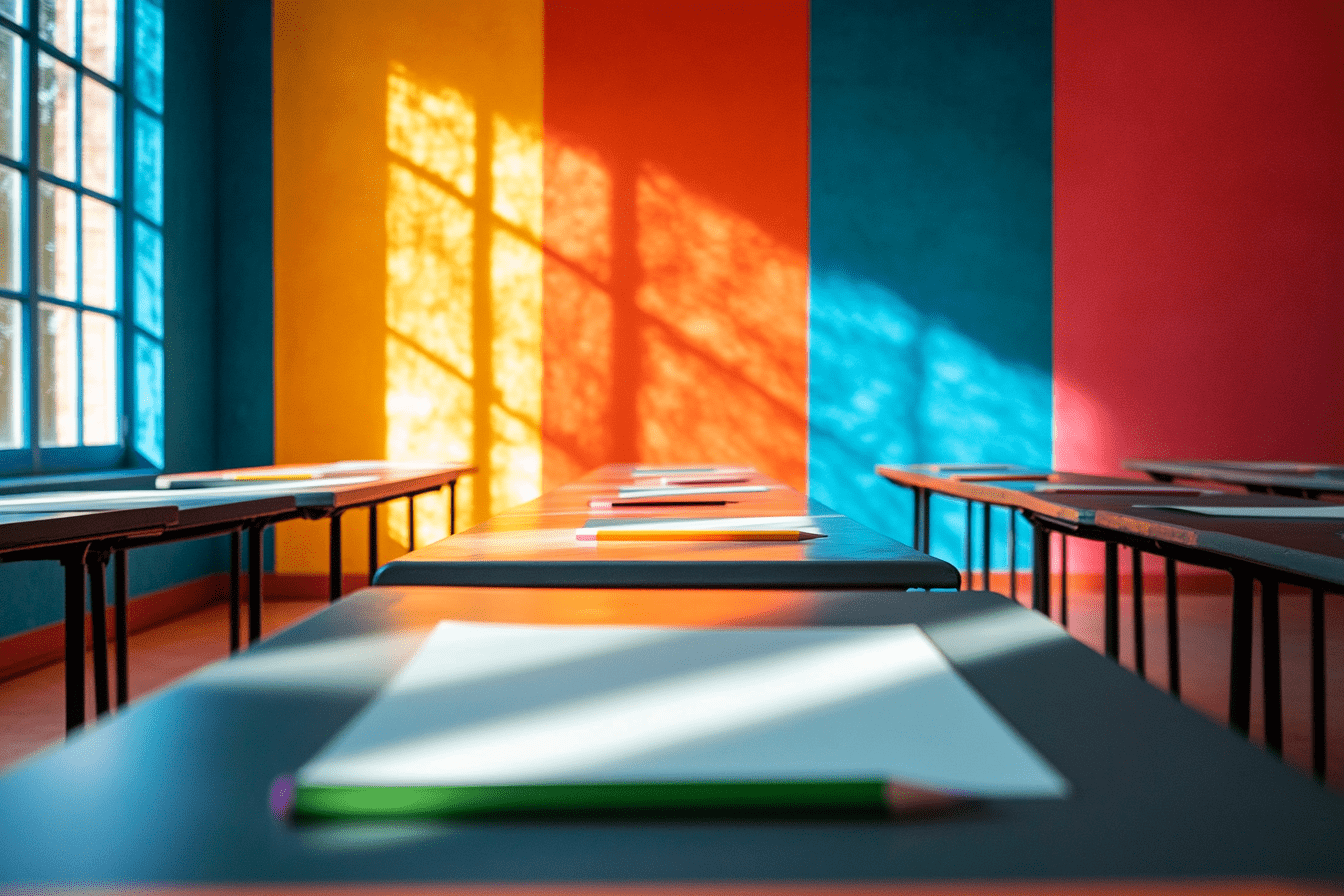 Paper And Pencils On Desks