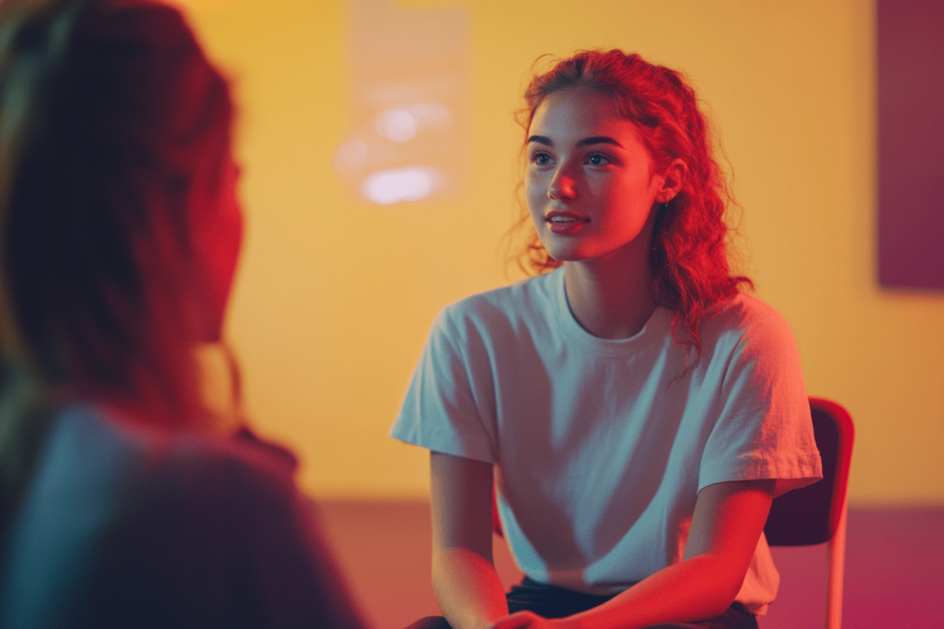 Young Student Talking To Teacher